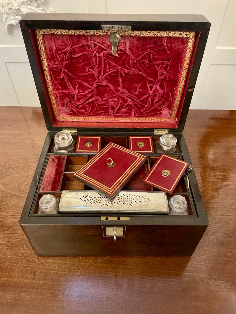 Outstanding Quality Antique Victorian Rosewood Jewellery And Vanity Box - Image 12